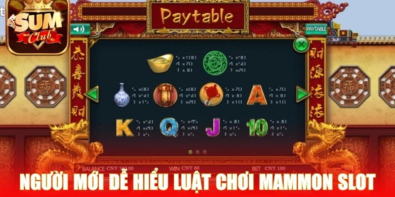 Người mới dễ hiểu luật chơi Mammon Slot